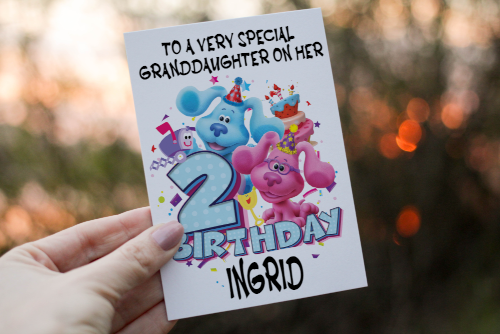 Blues Clue 2nd Birthday Granddaughter Card - Click Image to Close